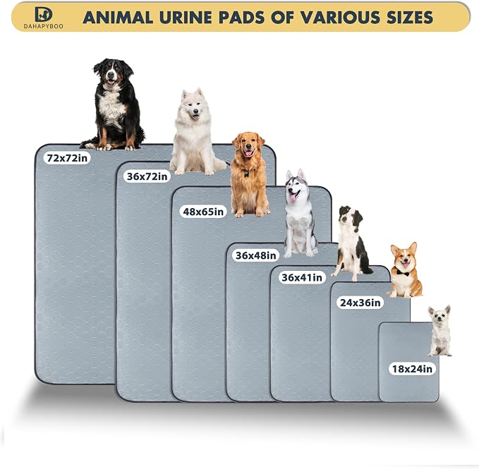 DAHAPYBOO Extra Large Washable Pee Pads for Dogs 36x72,4 Pack | Reusable Puppy Pads for Dogs Non-Slip Waterproof Pet Training Pads for Crate, Playpen, Bed, Sofa,Whelping Box, Potty Training