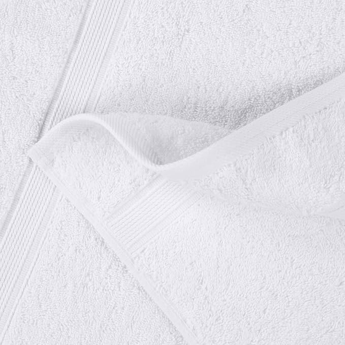 Superior 100% Organic Cotton Bath Towel Set of 3, Daily Use for Bathroom, Guest Bath, Quick Dry, Spa, Resort Towels, Absorbent, Home Essentials, 3-Piece Bath Towels, Oregon Collection, White