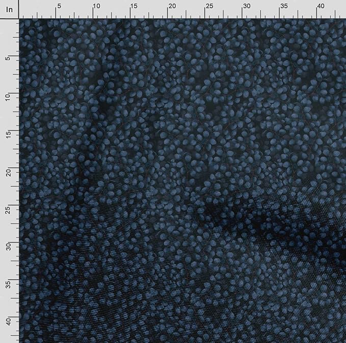 Soimoi Heavyweight Cotton Canvas Fabric Material - 56 Inch Wide, Blue - Leaves Print, Ideal for Making Durable Tote Bags, Backpacks, Jackets, Upholstery, Cushions, Outdoor Furniture Covers, 1 Yard