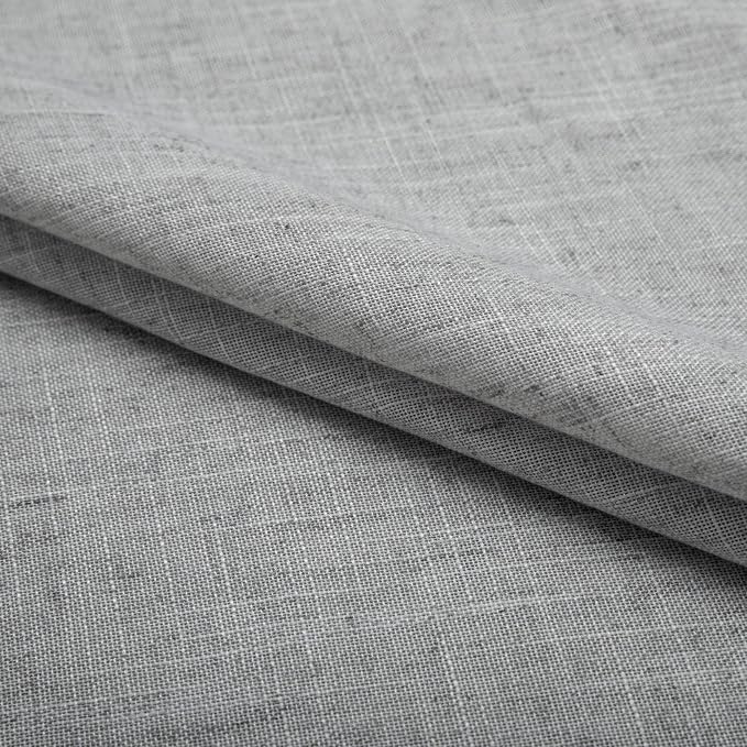 Pitalk Grey Short Curtains for Bathroom Window Privacy Light Filtering Small Curtains for Bedroom 52 x 54 Inch Length 2 Panel Patch