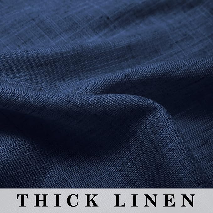 Pitalk Dark Blue Boy Bedroom Curtains 72 Inch Length Grommet Privavy Masculine Coastal Beach Nautical Decor Semi Sheer Light Filtering Sheer Window Drapes for Living Room Navy Blue