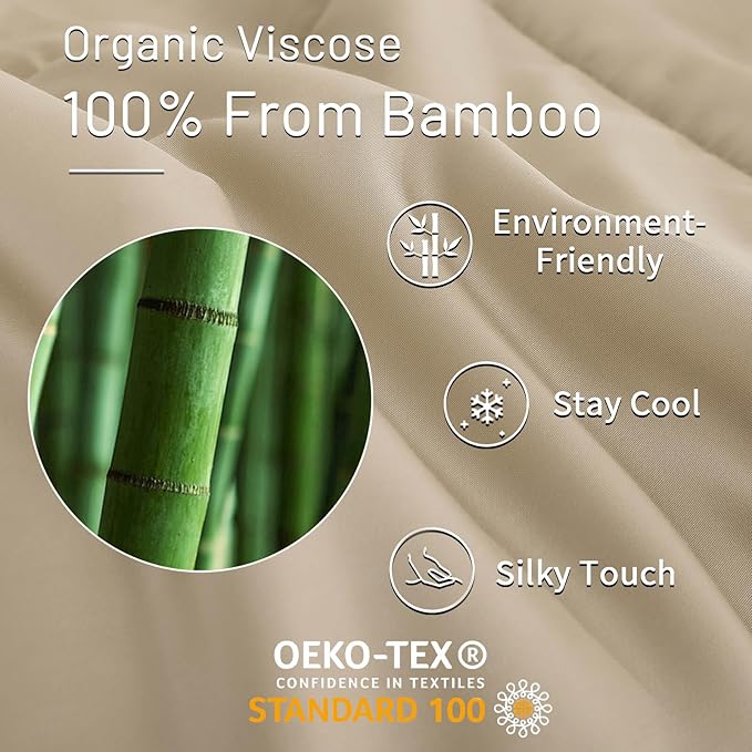 NEXHOME PRO Viscose from Bamboo Comforter King Cooling Lightweight Duvet Insert, Organic Natural Summer Bedding Blanket for Hot Sleepers,8 Corner Tabs 90" L x 106" W