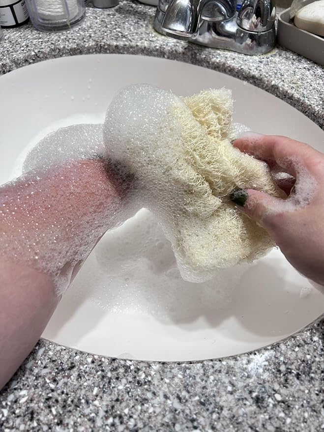 Premium Organic Egyptian Whole Loofah Sponge| Bath & Shower | Body Scrubber | Eco Friendly 100% Natural & Biodegradable | Daily Skin Cleansing Care for Women and Men– 50-60 cm