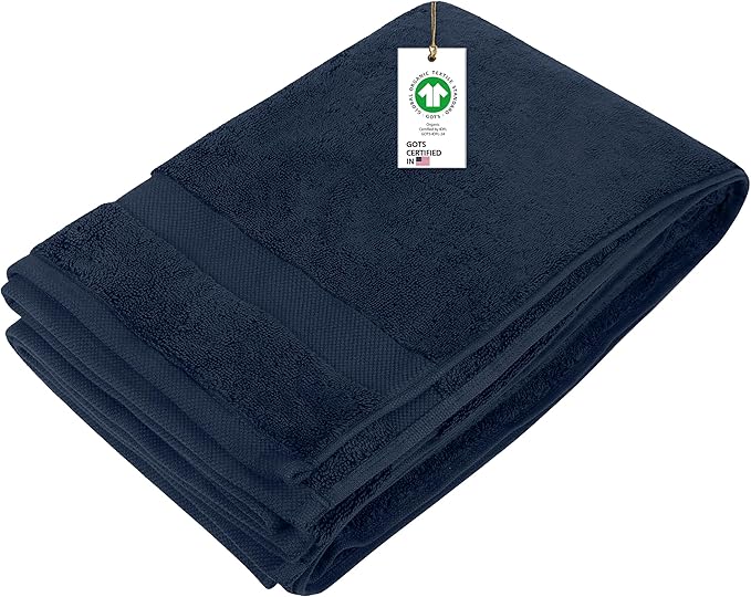 100% Organic Cotton Towels 650 GSM Plush Feather Touch Quick Dry Bath Sheet, GOTS Certified, Oeko-Tex Green Certified, Organic Cotton Bath Sheet, 36"X70"