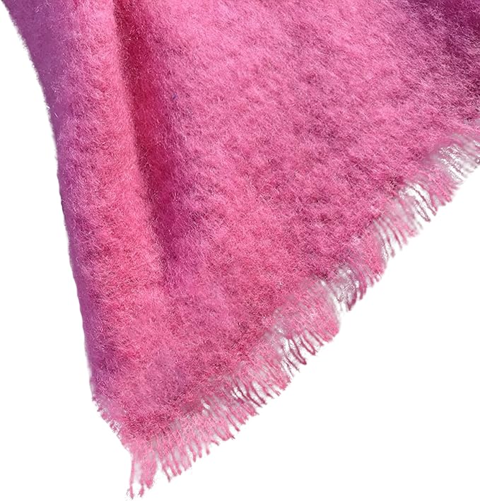 Biddy Murphy Ultra Soft Irish Mohair & Wool Throw Blanket, Made in Ireland, 54"x72", Solid Pink