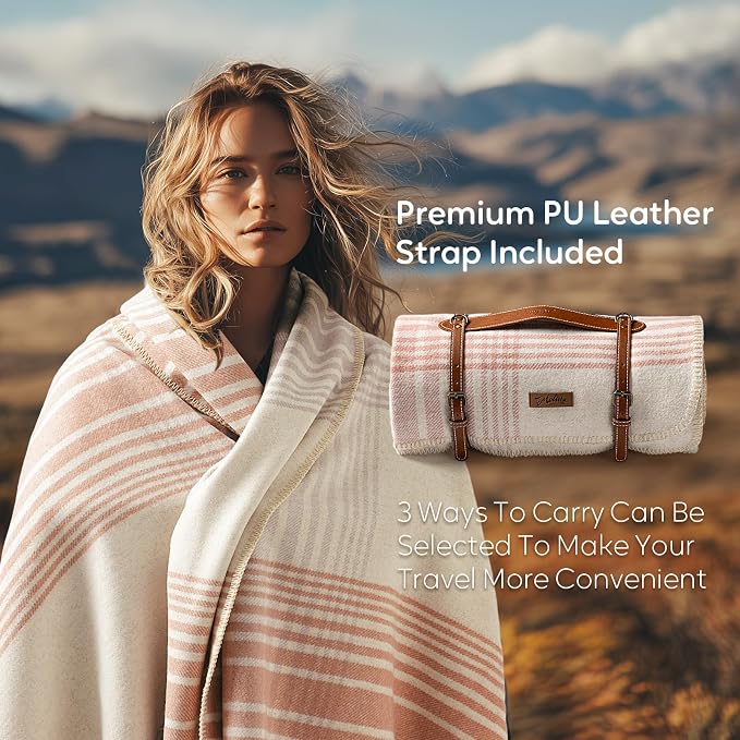 Molithe 100% Wool Blanket, 62" x 86", Warm, Thick, Washable, Military | Great for Camping, Outdoors, Sporting Events, Survival Kits VelvetPink