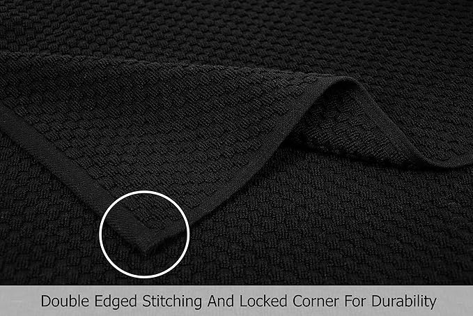 COTTON CRAFT Hooded Bath Towel – 2 Pack Oversized 35x70 Waffle Weave Towel with Hood for Adults - 100% Ringspun Cotton Pool Bath Sheet Wrap with Hood - Soft Super Absorbent Quick Dry – 450 GSM – Black