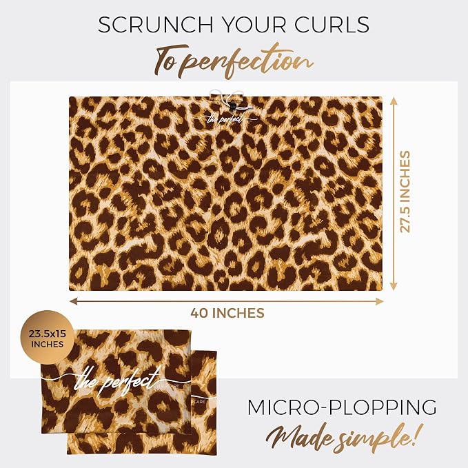 THE PERFECT HAIRCARE Microfiber Hair Plopping Towel Set – Super Absorbent Anti-Frizz Hair Drying Wrap + 2 Curl Scrunching Towels – Fast Drying, Lightweight Wrap for Women, Girls & All Hair Types