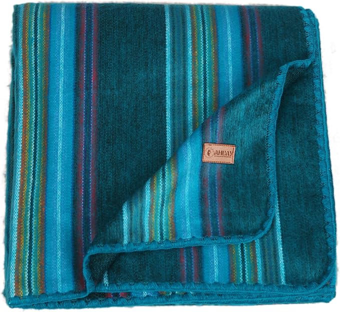 Alpaca Wool Throw Blanket 65 X 45 Inches | Large Warm Ultra-Soft Blanket | Hypoallergenic, Breathable, Non-Itchy Alpaca Wool Fabric | (Turquoise Green,