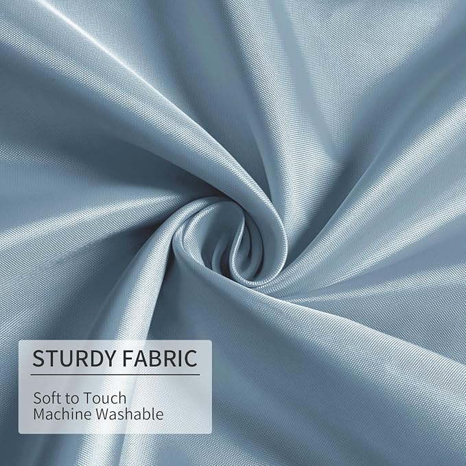 Gibelle Light Blue Fabric Shower Curtain or Liner, 72x72 Waterproof Shower Curtain Liner for Bathroom with Metal Grommets and 12 Plastic Hooks, Soft Cloth & Hotel Quality, Machine Washable