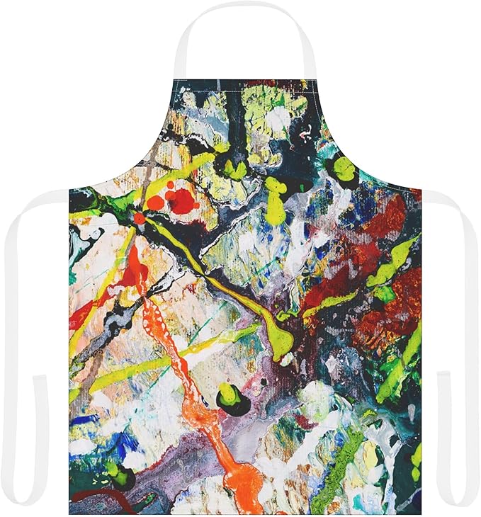 Colorful Graffetti Apron, 5-Color Straps (AOP)