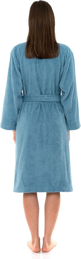 TowelSelections Womens Robe Cotton Kimono Bathrobe for Women Knee Length Terry Cloth Towel Robes for Women XS to 4X