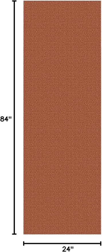 EARTHALL Woven Runner Rug 2x7 Ft Washable Runners for Hallways Cotton Non Slip Rubber Backed Kitchen Runner Braided Indoor Floor Carpet for Entryway, Hallway, Kitchen, Bedroom, Rustic Orange/Tan