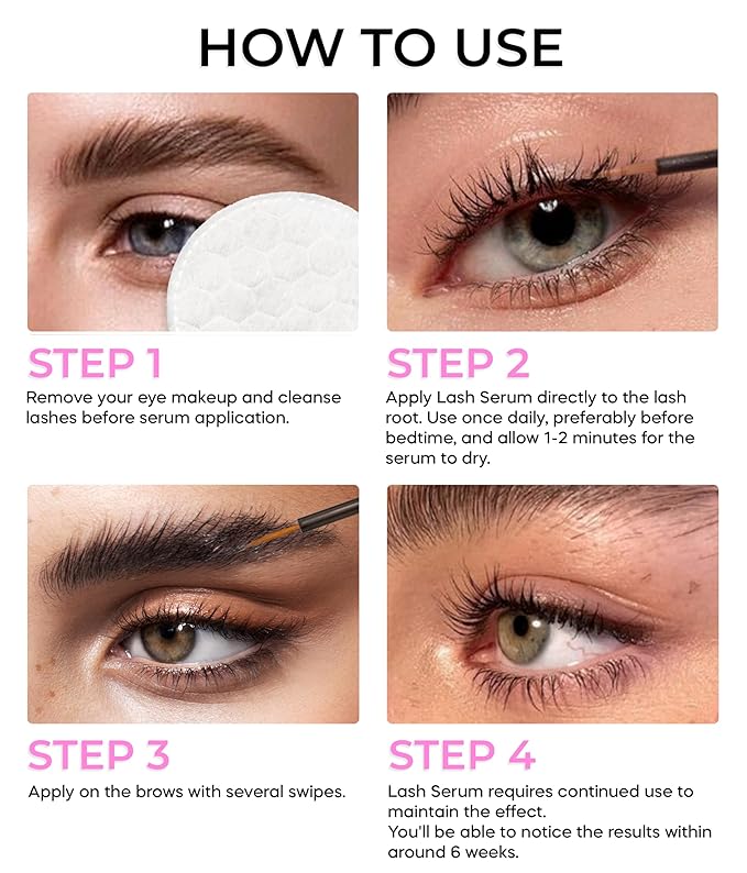 STACY LASH Shampoo 100ml Cleaning Kit of Eye Makeup Remover (Foam Cleanser) & Shampoo Brush & Mascara Brush Bundle with Eyelash Serum 5ml for Lash Growth and Thickness