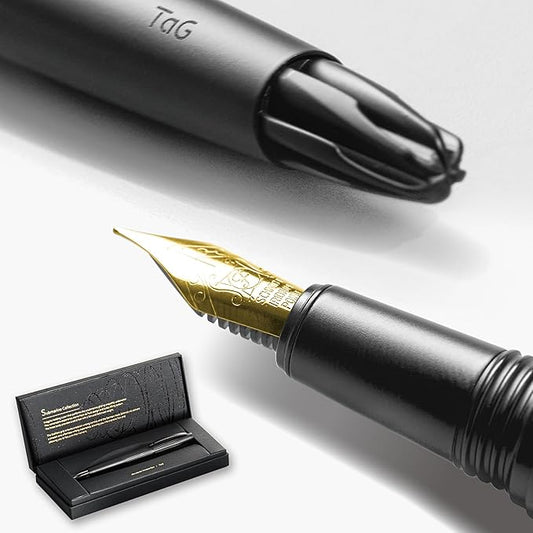 TAG Submarine Luxury Fountain Pen – TurbineDriven Refill, Gold-Plated Fine Nib, Elegant Writing Gift for Men & Women, Designed by Award-Winning Team