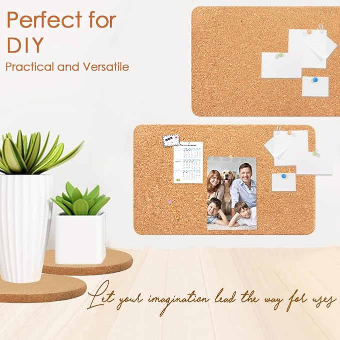 Rectangle Cork Trivets for Hot Dishes, 12" x 7" High-Density Thick Cork Hot Pads Placemats for Pots and Pans, Heat Resistant Hot Pads for Kitchen Countertop Table,2 Pcs Cork Coaster