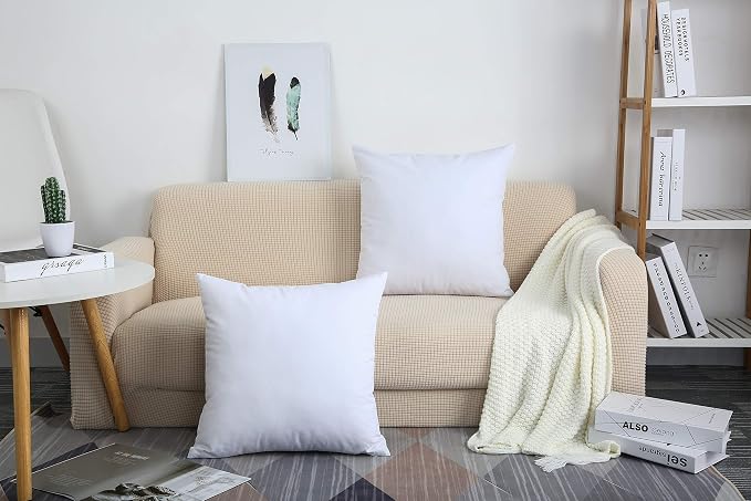 TangDepot Handmade Decorative Solid 100% Cotton Canvas Throw Pillow Covers /Pillow Shams, (18" x18" , White, 1 Count (Pack of 1)) | 100% cotton, same-color zip, machine wash & air dry. For living room, bedroom, office, car. 42 colors, 259 sizes. Cover ...