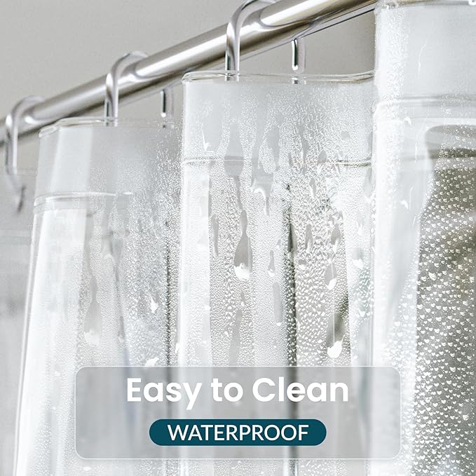 Titanker Clear Shower Curtain Liner, Plastic Shower Liner PEVA 72 x 72 Lightweight Waterproof Shower Curtains for Bathroom with Magnets and Rustproof Grommets