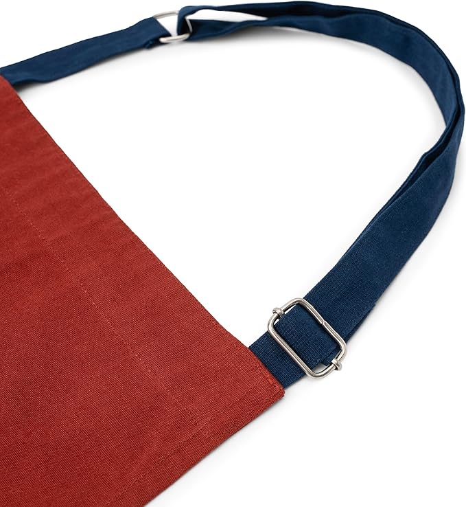 Cotton Canvas Apron for Women & Men – Adjustable Neck Strap & Waist Ties with Pockets