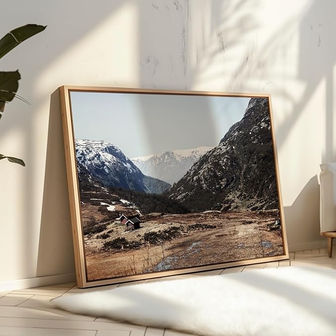 Monem Art Scandinavian Mountain Cabin Landscape Photography Print - Nordic Nature Scenic Art Poster - Wall Decor for Living Room, Bedroom or Office - 16x20 Unframed Wall Art by Mareike Bohmer
