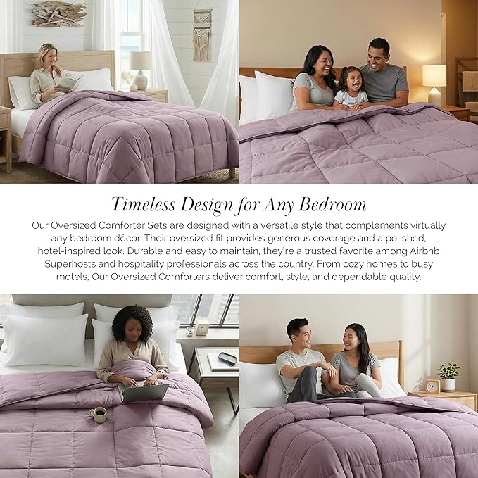 Southshore Fine Living, Inc. California King Comforter, Duvet Insert, Down Alternative Comforter, Soft & Cozy King Bedding, Lavender