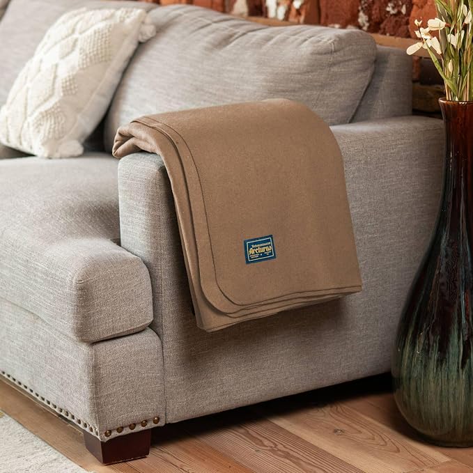 Arcturus Bighorn 100% Virgin Wool Blanket | Heirloom-Quality Wool Bedding for Home & Cabin | Warm, Thick & Durable | Twin, Queen & King Sizes (Mocha, King)