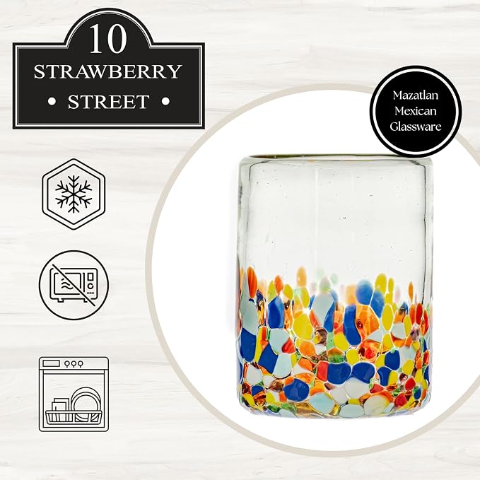 10 Strawberry Street San Lucas Mexican Glassware, DOF, Set of 4