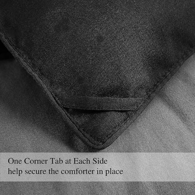 COHOME Premium Oversizd Queen Size Comforter, All-Season Quilted Down Alternative Duvet Insert, Luxury Hotel GentleSoft Comforter with Anti-Clump Tech & 8 Tabs - Reversible - Black 98 x98 inches