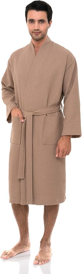 TowelSelections Mens Robe Waffle Spa Bathrobe Soft Shower Bath Robe for Men