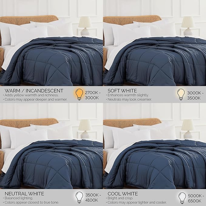 Southshore Fine Living, Inc. Blue Twin XL Comforter, Dorm Room Bedding Duvet Insert, Machine Washable Twin XL Bedding, Warm and Fluffy Down Alternative Comforter for Cool Weather, Dark Blue Comforters