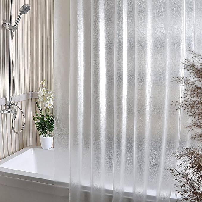 Myuilor Bathroom Shower Curtain Liner, 72x72 Inches PEVA 3G Shower Curtain Liner with a Set of Grommet Holes, Waterproof Thin Plastic Liners