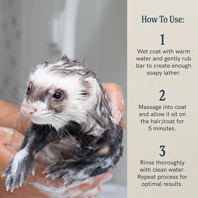 J.R.LIGGETT'S Liquid Small Animal Shampoo for Sensitive Skin, Natural Cleanser for Rabbits, Guinea Pigs, and Small Pets, Hypoallergenic Formula, Detergent-Free, 8.45 fl oz