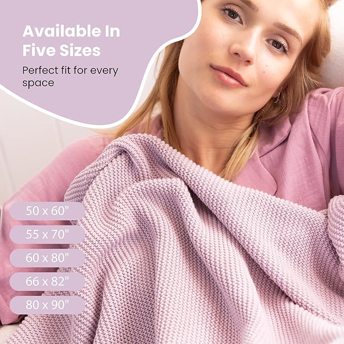 Dalisa 100% Organic Turkish Cotton Throw Blanket Harbor Mist– GOTS Certified, Cozy, with Reusable Cotton Gift Bag – Perfect for Couch, Bed, and Home Decor – Boho Vintage Knit Alina