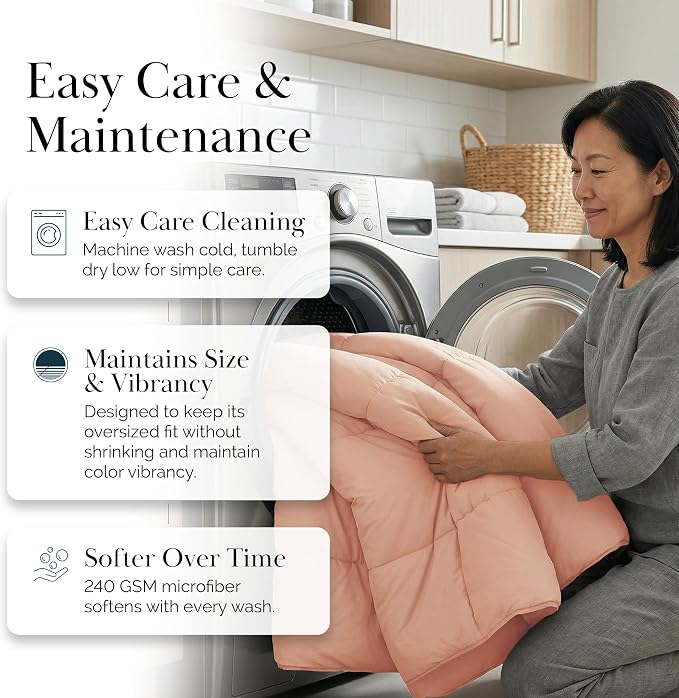 Southshore Fine Living, Inc. Full Size Comforters, Queen Size Down Alternative Comforter, Full Size Pet Hair Resistant Bedding, Fluffy Queen Comforters, Premium Hotel Bedding, Blush