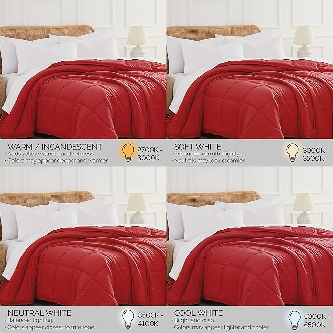 Southshore Fine Living, Inc. California King Size Comforter, Pet Hair Resistant Bedding Comforters, Oversized Down-Alternative Red Comforter, King Size Bedding for Vacation Homes, Chili Pepper