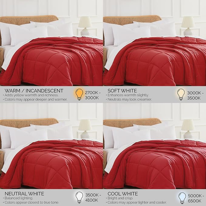 Southshore Fine Living, Inc. Queen Comforter, Full Size Bedding Comforters, Down-Alternative Red Queen Comforter Only, Soft, Fluffy Comforters, Full Size Bedding for Vacation Homes, Chili Pepper