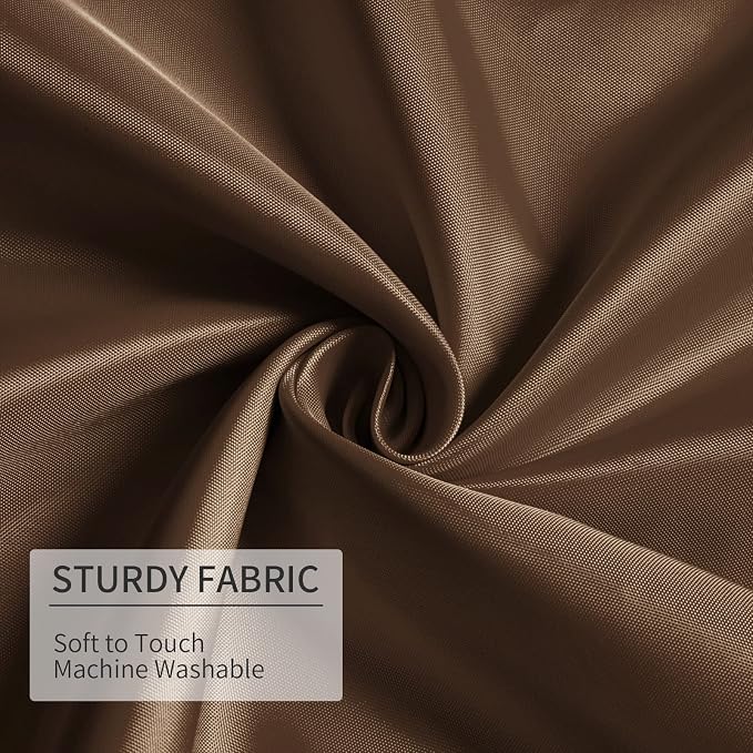 Gibelle Extra Long Shower Curtain Liner 72 x 84 Inches, Brown Shower Curtain Liner, Washable Waterproof Fabric Bathroom Shower Curtain