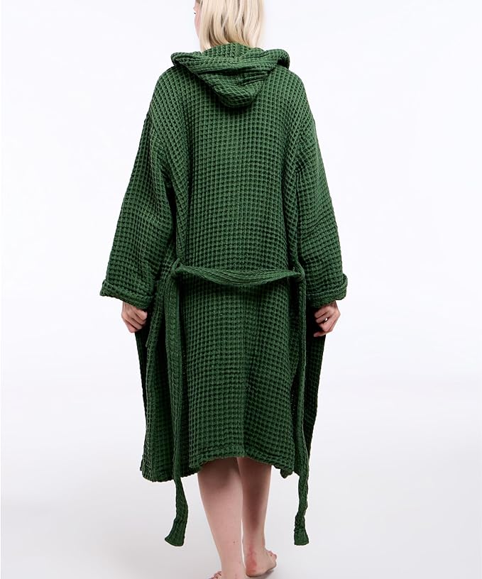 100% Turkish Cotton Waffle Bathrobe for Women