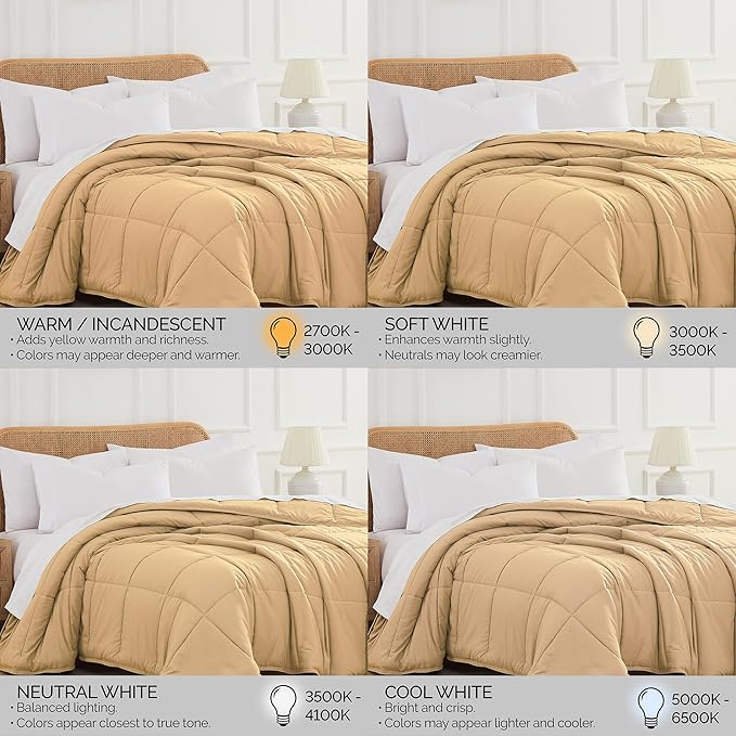 Southshore Fine Living, Inc. Queen Size Comforter, Full Bed/Queen Down Alternative Comforter Only, Soft and Fluffy Bedding, Full Size All Season Comforters for Vacation Homes, Gold Comforters