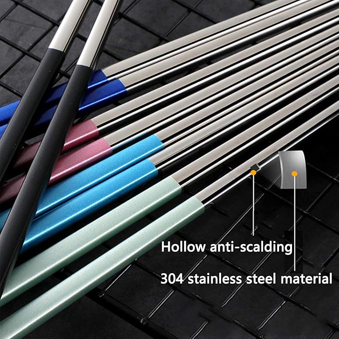 Portable Stainless Steel Chopsticks with Case, 9 Inch, Green Light Blue | Reusable,18/8 Stainless Steel,Metal,Black Blue For Travel,Camping,Bento Box, Alternative to Wooden/Plastic Chopstick