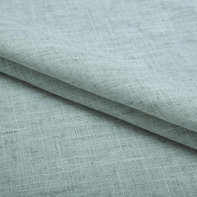 Seafoam Sea Green Semi Sheer Curtains for Bedroom 2 Panels Set Grommet Linen Light Filtering Beach Curtains for Living Room Dining Laundry Hotel Kitchen Bathroom Window Kids Decor 63 Length