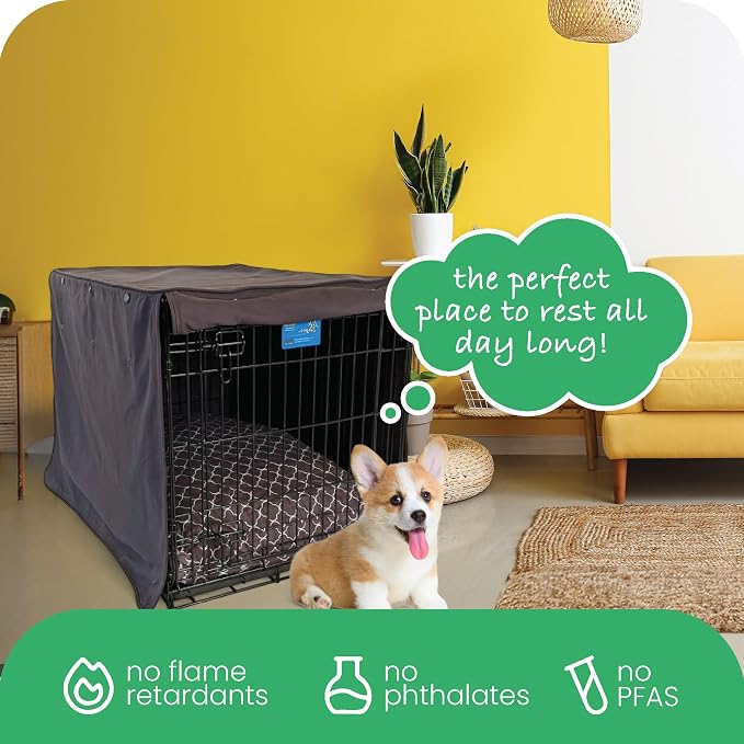 Molly Mutt I'm a Realist Dog Crate Cover, 100% Cotton Canvas Cover with 2 Roll-Up Panels, Ideal for Dog or Cat Crate, Durable, Washable, and Free of Harmful Chemicals, 30" x 19" x 21"