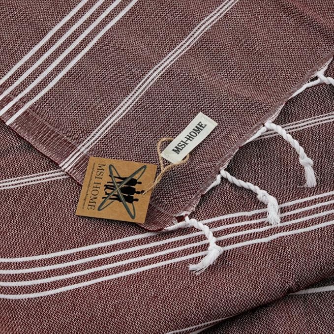 100% Organic Turkish Cotton Beach and Bath Towel, Peshtemal Towel Blanket, Quick Dry Sand Free, Oversized Light Compact, Diamond Weave, Prewashed, 71 x 39 Inches (CLARED RED)