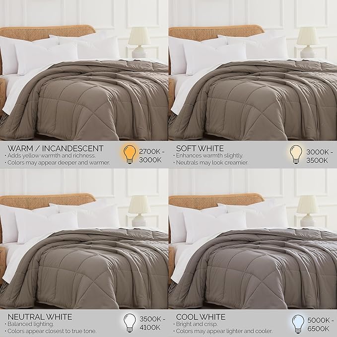 Southshore Fine Living, Inc. Twin/XL Comforter/Duvet Insert, Down-Alternative Taupe Comforter/Bedspread Twin Size, Soft, Fluffy Microfiber, Machine Washable, Pet Hair Resistant Bedding, Dark Taupe