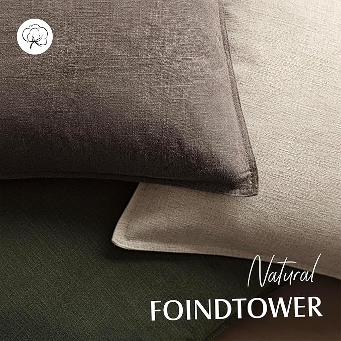 Foindtower Set of 2, Decorative Linen Soild Throw Pillow Covers Soft Accent Euro Cushion Case Farmhouse Neutral Pillowcase for Chair Couch Sofa Bedroom Living Room Home Decor 18 x 18 Inch Light coffee