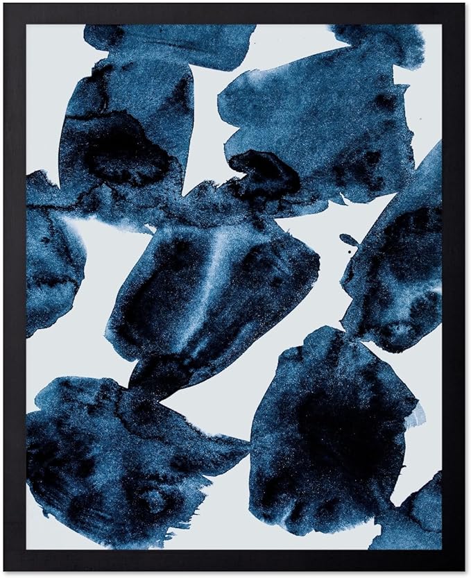 Monem Art Blue Abstract Watercolor Texture Print - Minimalist Modern Art Poster - Wall Decor for Living Room, Bedroom or Office - 8x10 Unframed Wall Art by Mareike Bohmer
