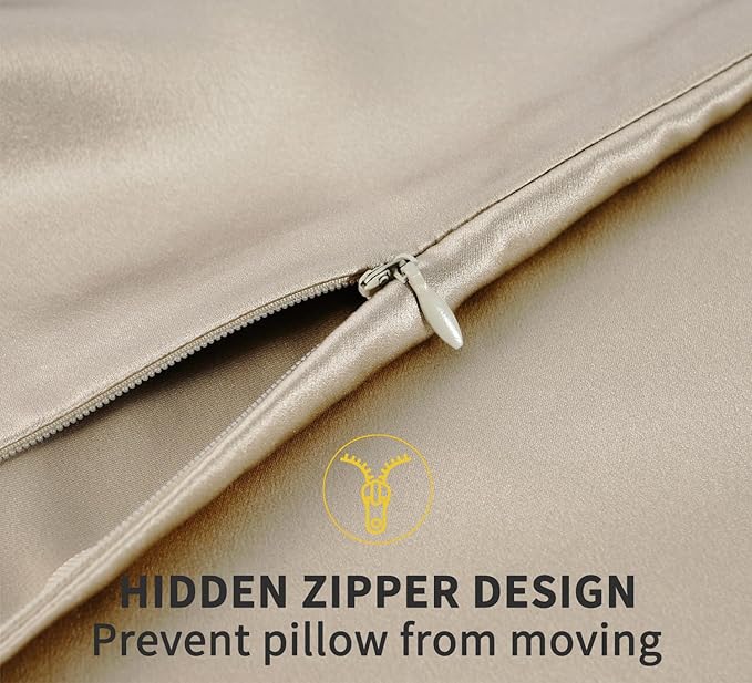 ZIMASILK 100% Pure Mulberry Silk Pillow Cases for Hair and Skin, Soft, Hypoallergenic & Smooth, Both Sides Grade 6A Silk, with Hidden Zipper, Gift for Women Men,1pc (King 20''x36'',Taupe)