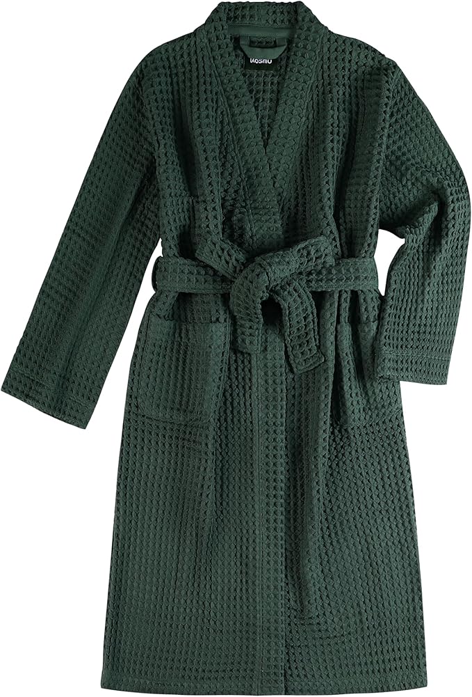 Luxury Organic Japanese Cotton Hotel & Spa Waffle Bathrobe for Men and Women (Hooded/Kimono)