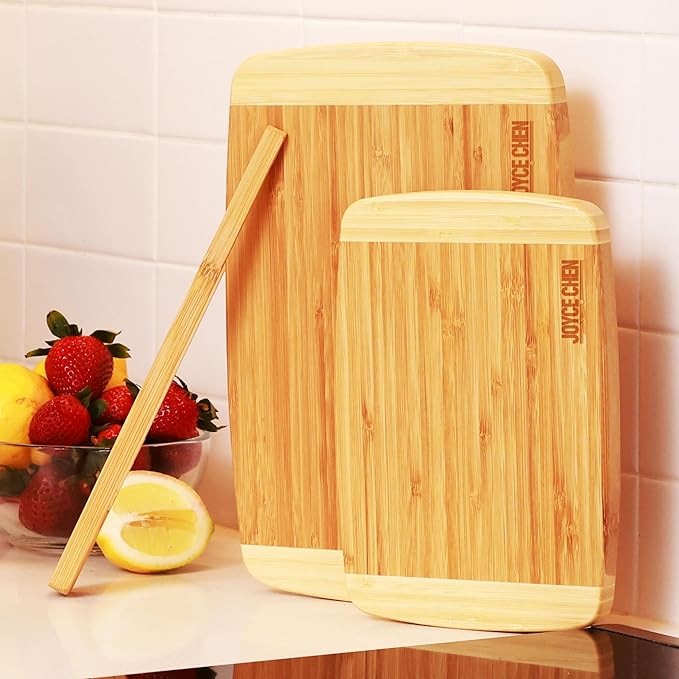 Joyce Chen Bamboo Cutting Board Set 5 Pack (Compact, Small, Medium, Large, and XL)