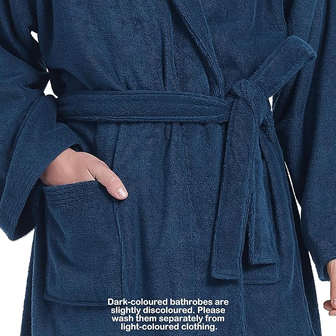 Men's Robe,Pure Cotton Robe for Men,Absorbent Bathrobe,Luxurious Terry Cloth Bathrobe with Shawl Collar